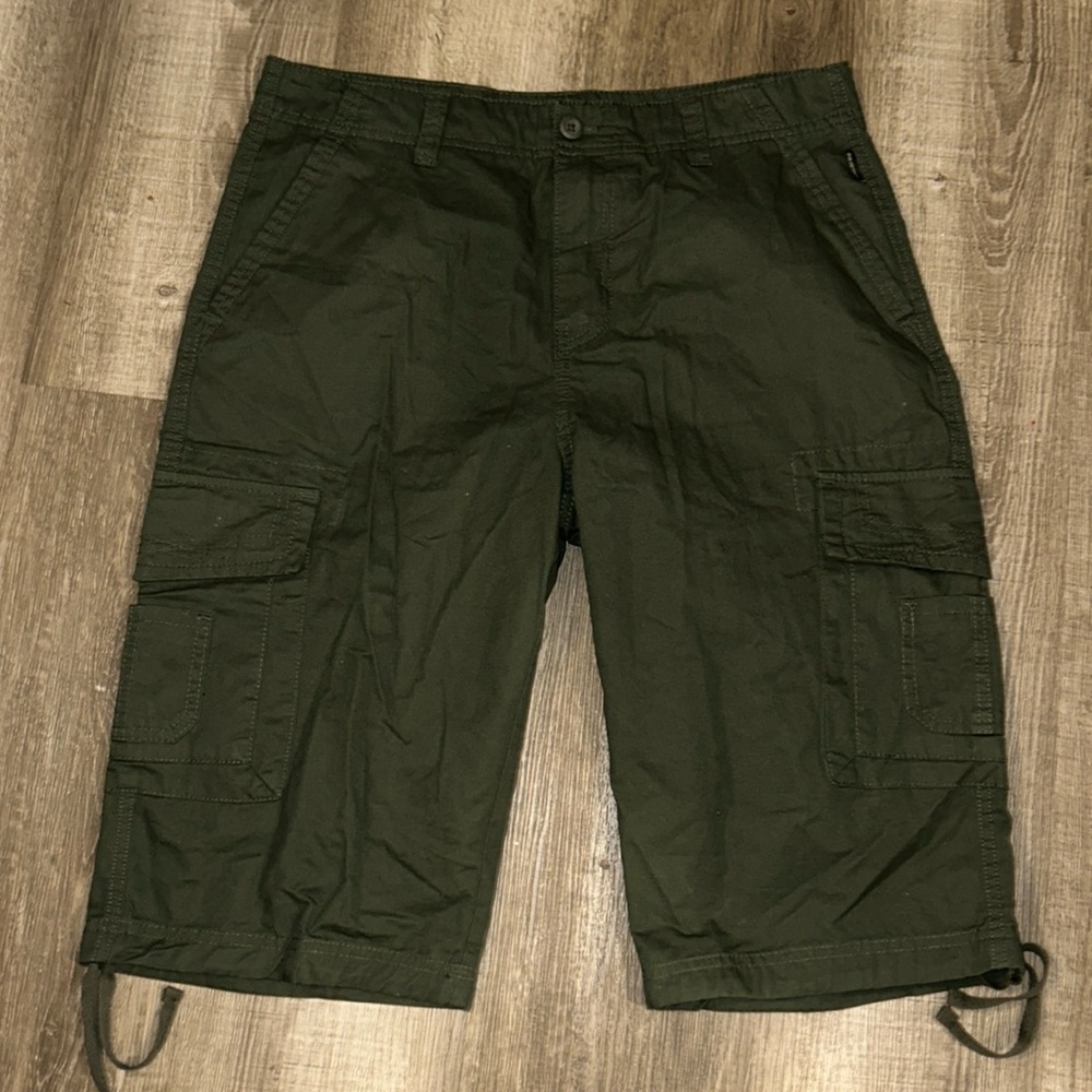 Ring Of Fire Green Cargo Shorts Mens Size 32